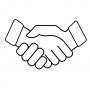 Business handshake. Icon on white background. Vector illustration